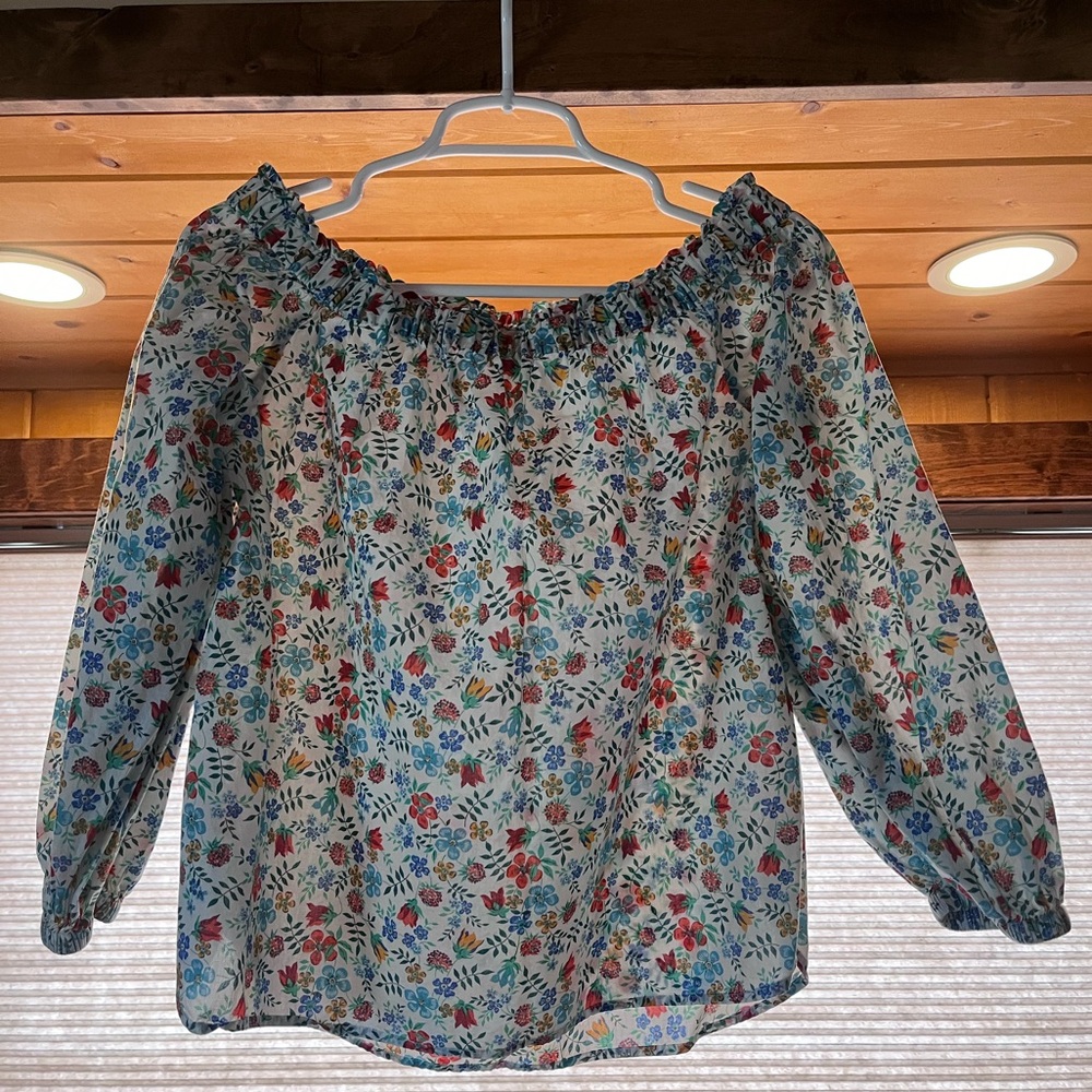 Liberty for J. Crew Off-the-Shoulder Top